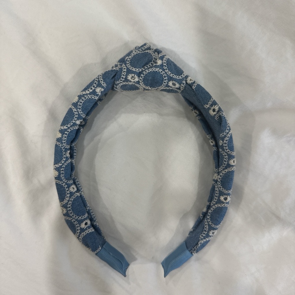 LOFT Blue and White Knotted Headband